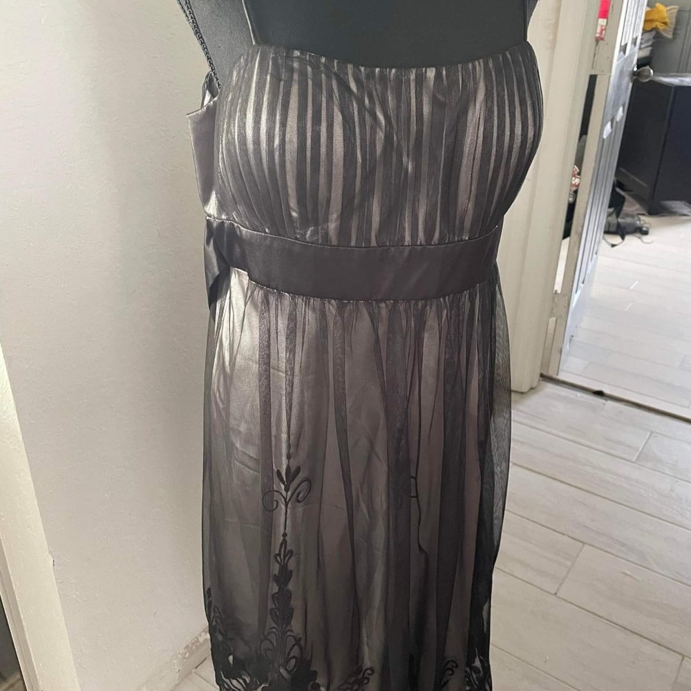 Black and gray cocktail dress